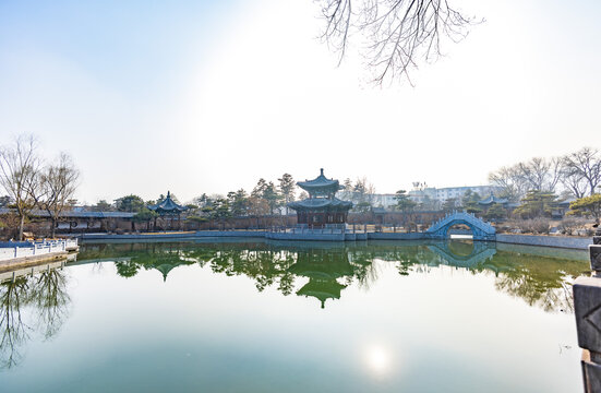 山西太原晋祠公园景观