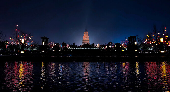 大雁塔北广场夜景