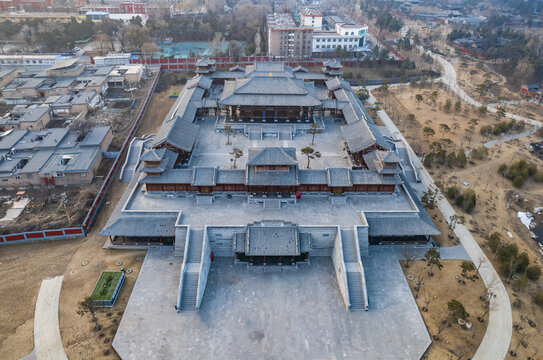 山西太原晋祠公园景观