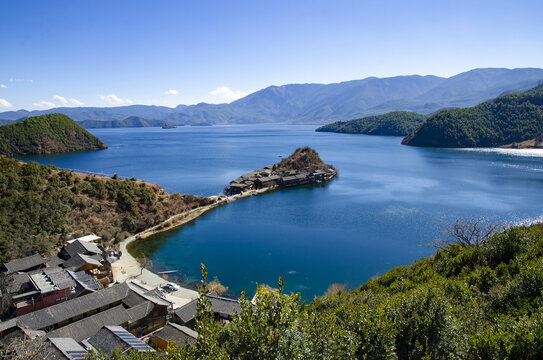 四川云南交接处泸沽湖自然风光