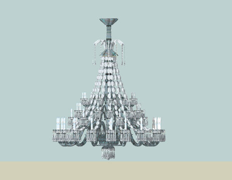 现代大型水晶灯灯具SU模型