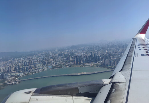 飞机上俯视深圳