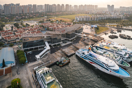 中国广西北海国际客运港航拍