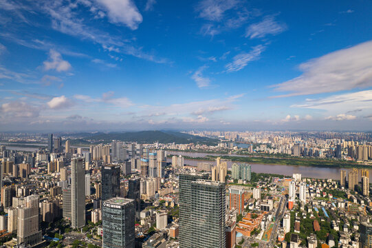 美丽长沙城市风光航拍