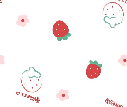 卡通花朵草莓