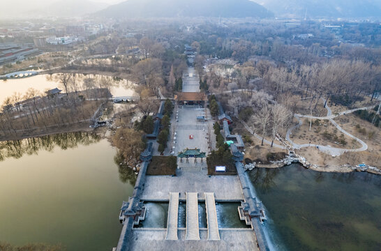 山西太原晋祠公园景观