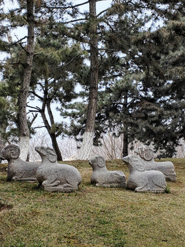 石雕羊群