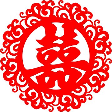 花边喜字