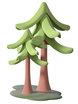 3D免抠磨砂质感大树