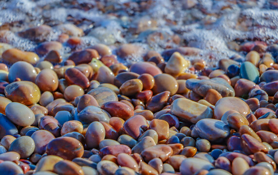 鹅卵石沙滩海浪奇石石头玛瑙