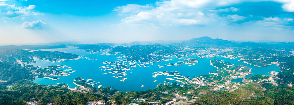 湖南岳阳铁山水库湖泊千岛湖