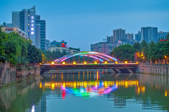 成都市南河夜景