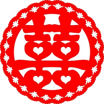 结婚喜字门贴