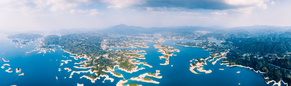 湖南岳阳铁山水库千岛湖风光