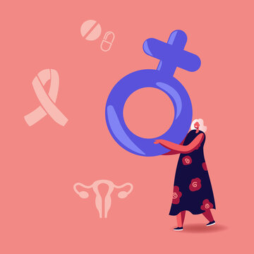 关怀女性荷尔蒙健康概念插画