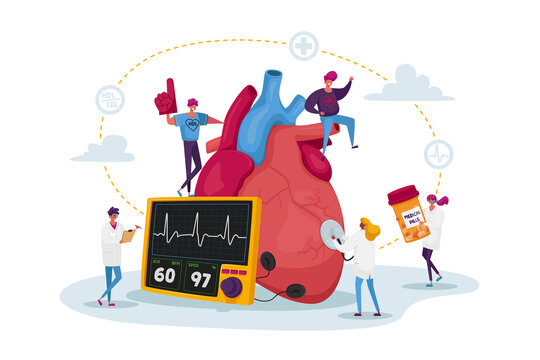 医疗团队记录巨大心脏的血压与脉搏平面插图