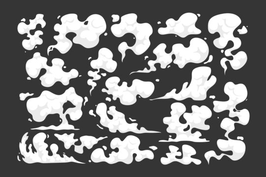 卡通风抽象的烟雾平面插图素材