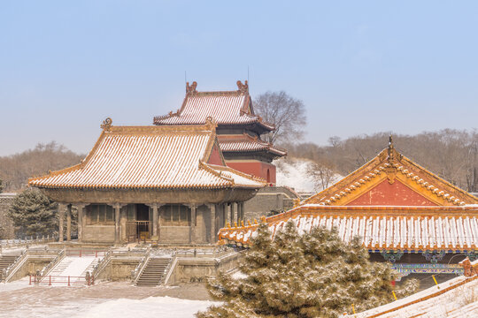 冬天雪后的沈阳清昭陵