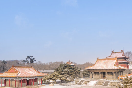 冬天雪后的沈阳清昭陵