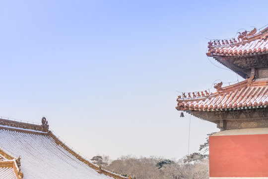 冬天雪后的沈阳清昭陵