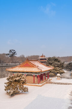 冬天雪后的沈阳清昭陵