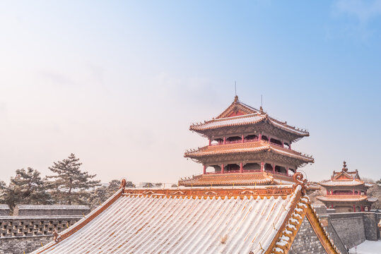 冬天雪后的沈阳清昭陵