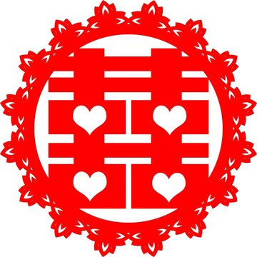 双心喜字