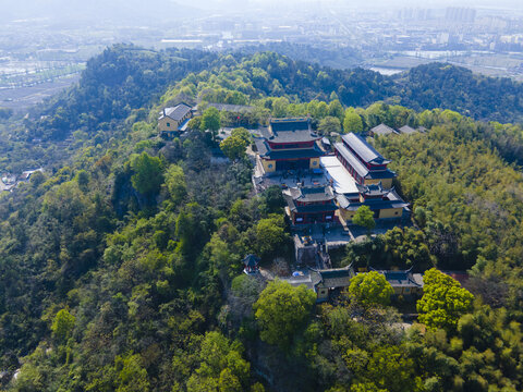 绍兴吼山桃花节航拍