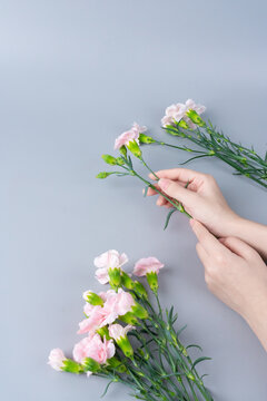 手与鲜花