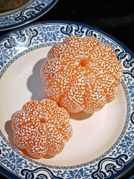 福建寿山石雕刻橘子