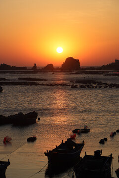 海岛日出日落海洋岛屿风景美景