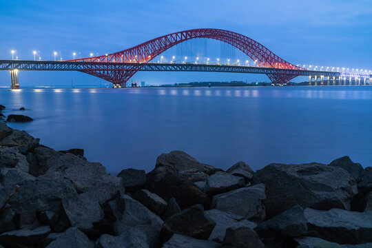 广州南沙明珠湾大桥夜景