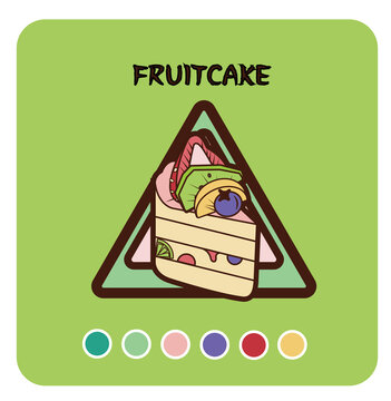 水果蛋糕矢量插画