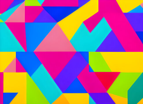 彩色几何图形拼接