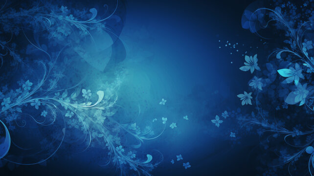 蓝色花朵梦幻背景