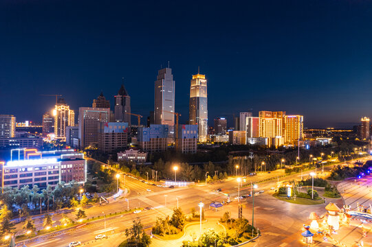 哈尔滨江北新区城市夜景