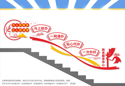 行政审批服务局楼梯文化墙