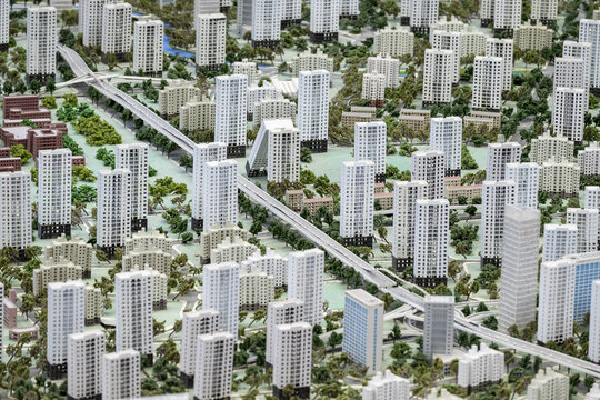 现代城市沙盘模型