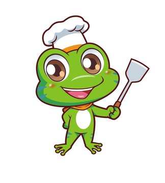 卡通可爱小青蛙厨师