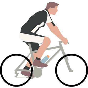 活力运动健身任务插画骑车男孩