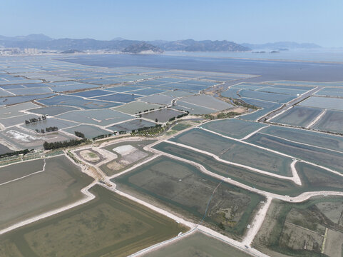 航拍宁德市霞浦县沙塘湾滩涂