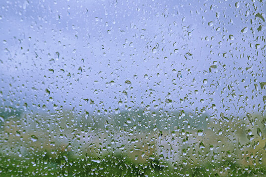 绿色天空水珠下雨谷雨雨后