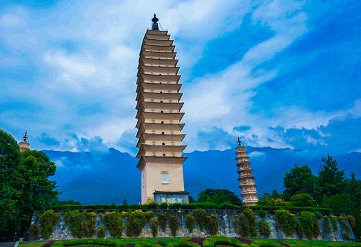 云南大理崇圣寺三塔