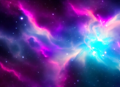 紫色星云星空