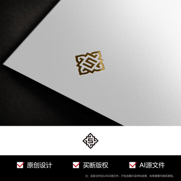 字母S莲花标志logo