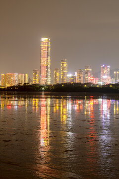 深圳湾夜景灯光璀璨