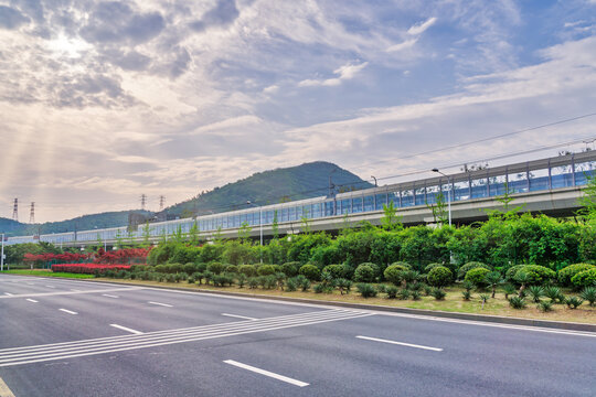 南京的城市道路和轻轨铁路