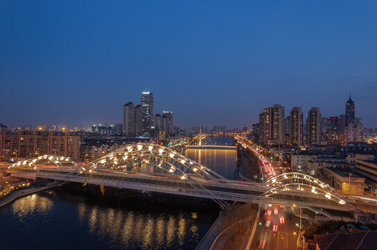 天津海河直沽桥城市建筑风景