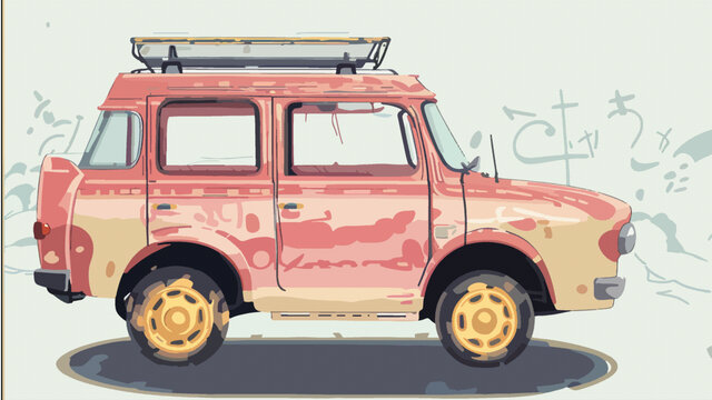 粉红越野小汽车
