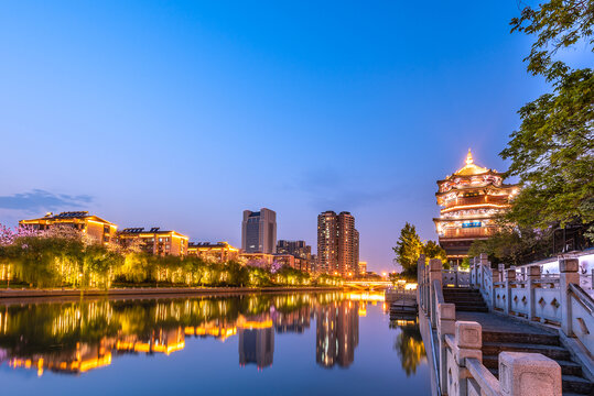 中国江苏南京赏心亭夜景